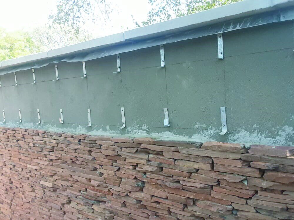 Stone cladding detail at Bank of Botswana