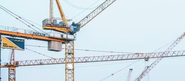 Tower cranes over Gaborone